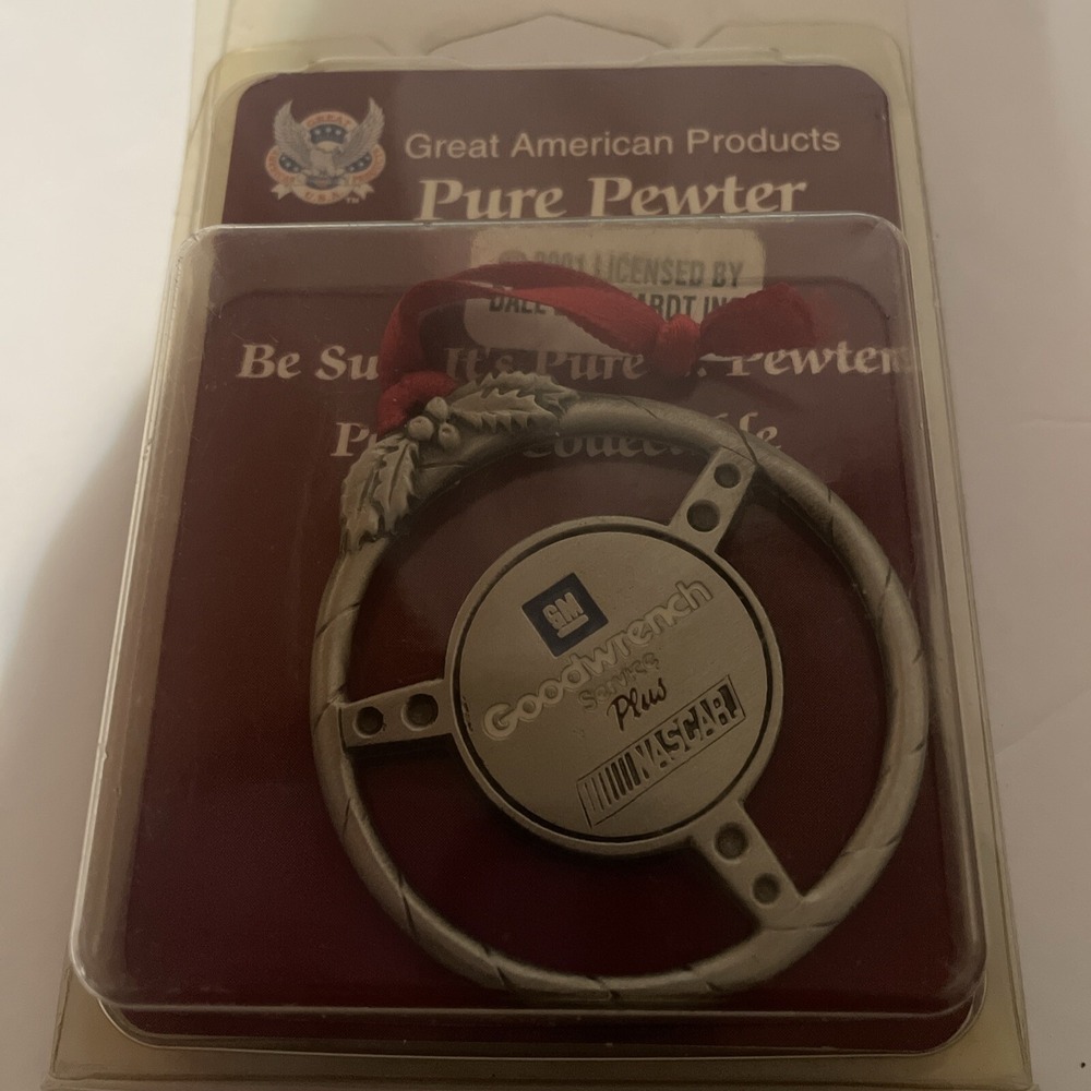 Rare VTG Dale Earnhardt‎ Steering Wheel Ornament NASCAR Goodwrench Pewter 2001 - Picture 2 of 2